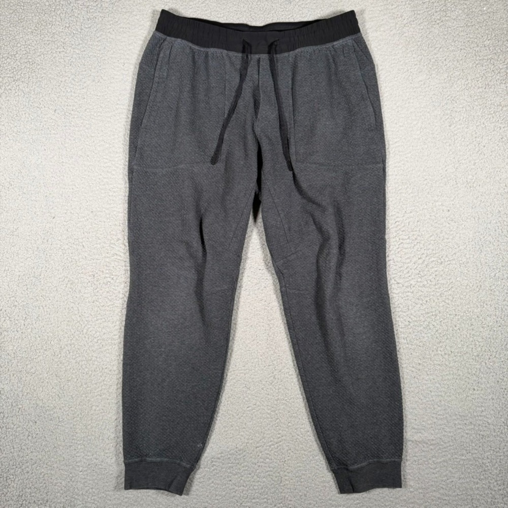 Lululemon Pants Mens XL Heather Black At Ease Jogger Athletic Elastic Waist Logo